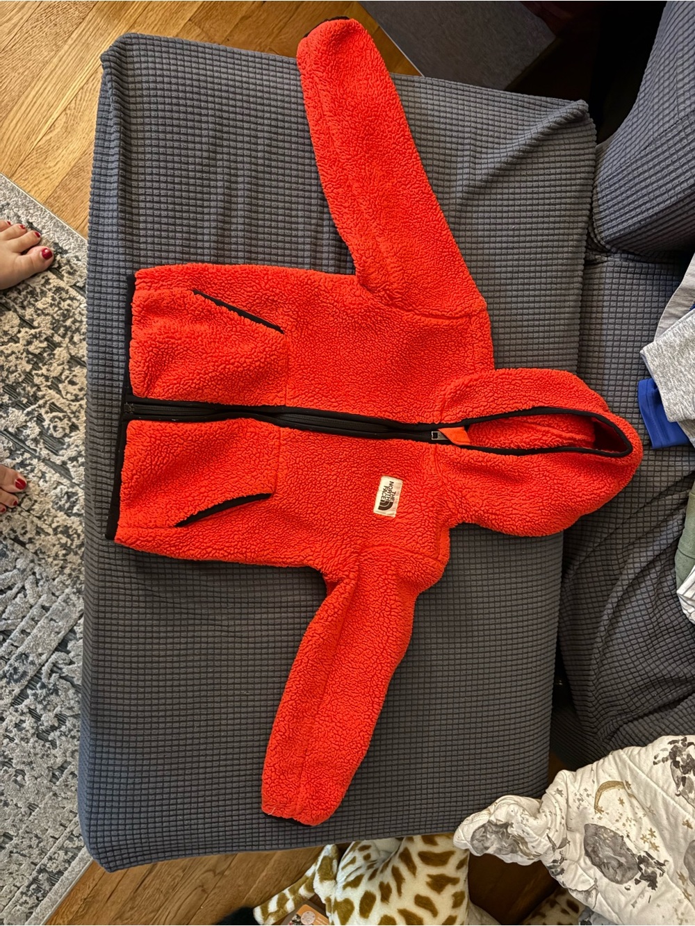 The North Face Kids Red Fleece Hoodie Jacket